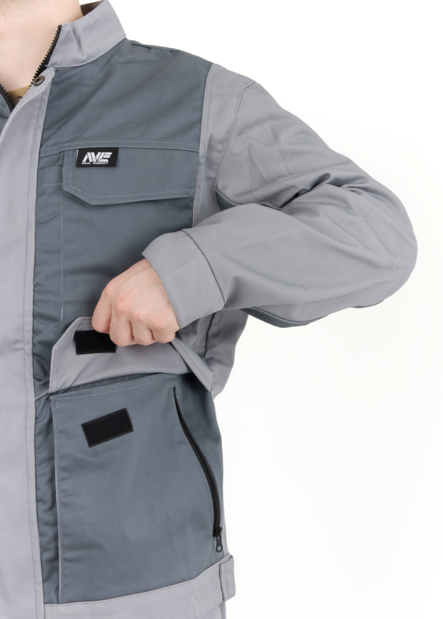 Антарес Костюм ИТР с полукомбинезоном NEW ENERGY (смесовая, серый/т.серый)